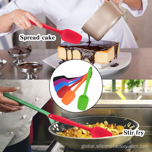  Non-Stick Handle Scraper Kitchen Cooking Silicone Scraper Factory